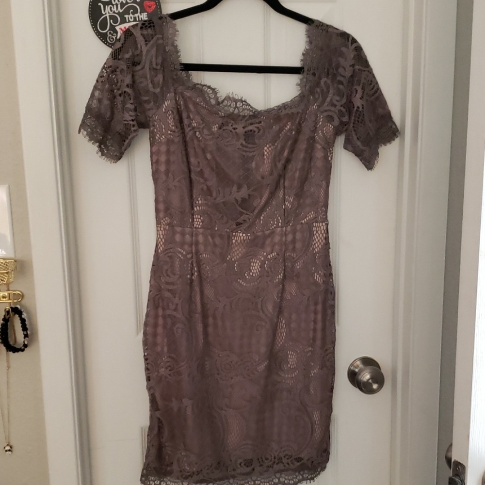 Lace off the shoulder dress